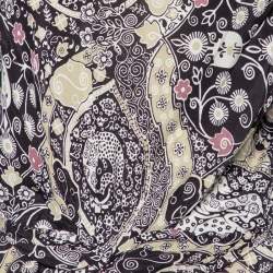 Pre Owned Isabel Marant Etoile Black Floral Print Draped Detail Bardeny Mini Dress S