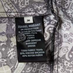 Pre Owned Isabel Marant Etoile Black Floral Print Draped Detail Bardeny Mini Dress S