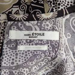 Pre Owned Isabel Marant Etoile Black Floral Print Draped Detail Bardeny Mini Dress S