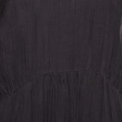 Isabel Marant Etoile Black Knit Buttoned Shoulder Detail Maxi Dress S