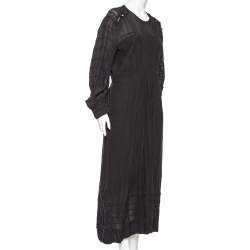 Isabel Marant Etoile Black Knit Buttoned Shoulder Detail Maxi Dress S
