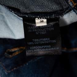 Isabel Marant Étoile Blue Denim Distressed Trim Detailed Jeans M