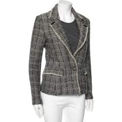 Isabel Marant Etoile Grey Tweed Single Buttoned Lacy Jacket M