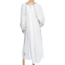 Isabel Marant Etoile White Cotton Embroidered Meadlon Dress S 