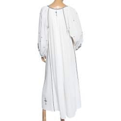 Pre Owned Isabel Marant Etoile White Cotton Embroidered Meadlon Dress S 