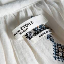 Pre Owned Isabel Marant Etoile White Cotton Embroidered Meadlon Dress S 