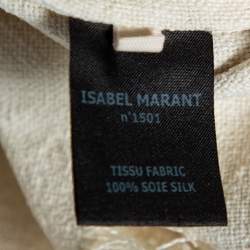 Pre Owned Isabel Marant Etoile Cream Silk Linen Oversized Fringed Tunic S