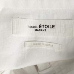 Pre Owned Isabel Marant Etoile White Cotton Pintuck Detailed Okina Blouse M