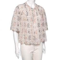 Pre Owned Isabel Marant Etoile Pale Pink Printed Cotton Algari Blouse M