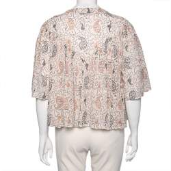 Pre Owned Isabel Marant Etoile Pale Pink Printed Cotton Algari Blouse M