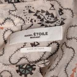 Pre Owned Isabel Marant Etoile Pale Pink Printed Cotton Algari Blouse M