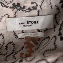 Pre Owned Isabel Marant Etoile Pale Pink Printed Vega High Neck Blouse M