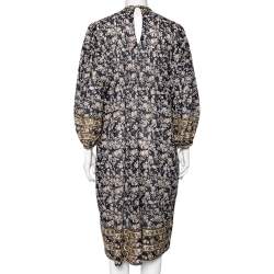 Pre Owned Isabel Marant Etoile Multicolored Floral Printed Cotton Pintuck Pleated Vanille Dress M