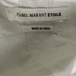 Isabel Marant Etoile White Cotton Pintuck and Ruffle Detailed Okina Blouse M