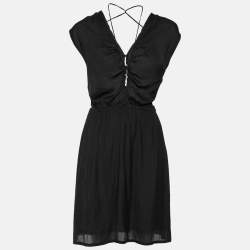Pre Owned Isabel Marant Etoile Black Chiffon Lace-Up Sleeveless Dress 