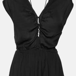 Pre Owned Isabel Marant Etoile Black Chiffon Lace-Up Sleeveless Dress 