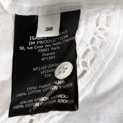 Isabel Marant Etoile White Cotton Lace Trimmed Blouse S