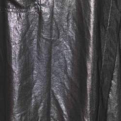 Isabel Marant Etoile Silver Synthetic Asymmetric Button Front Top XS