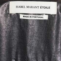 Isabel Marant Etoile Silver Synthetic Asymmetric Button Front Top XS