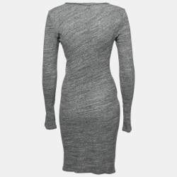 Pre Owned Isabel Marant Etoile Grey Knit Round Neck Long Sleeve Dress M