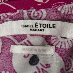 Pre Owned Isabel Marant Etoile Magenta Paisley Print Crepe Ruched Midi Dress L