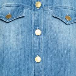 Pre Owned Isabel Marant Etoile Blue Denim Oriane Half Sleeve Dress M