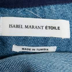 Pre Owned Isabel Marant Etoile Blue Denim Oriane Half Sleeve Dress M