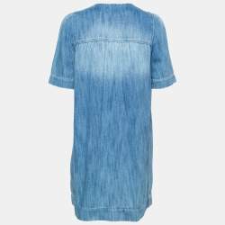 Pre Owned Isabel Marant Etoile Blue Denim Oriane Half Sleeve Dress M
