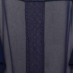 Pre Owned Isabel Marant Etoile Navy Blue Crepe Embroidered Axel Sheer Blouse M