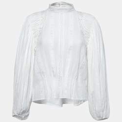 Isabel Marant Etoile White Cotton Lace Trimmed Blouse S