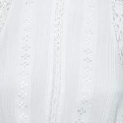 Isabel Marant Etoile White Cotton Lace Trimmed Blouse S