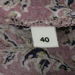 Pre Owned Isabel Marant Etoile Pink Floral Printed Cotton Long Sleeve Blouse M
