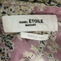 Pre Owned Isabel Marant Etoile Pink Floral Printed Cotton Long Sleeve Blouse M