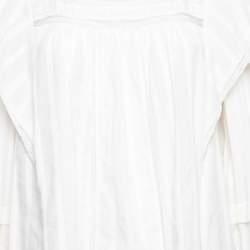 Pre Owned Isabel Marant Etoile Cream Cotton & Lace Ruffled Mini Dress L