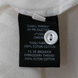 Pre Owned Isabel Marant Etoile Cream Cotton & Lace Ruffled Mini Dress L