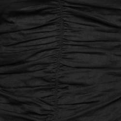 Pre Owned Isabel Marant Etoile Black Cotton Ruched Mini Dress S