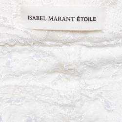 Pre Owned Isabel Marant Etoile White Lace Embroidered Jeans M