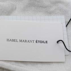 Pre Owned Isabel Marant Etoile White Embroidered Cotton Mini Skirt S