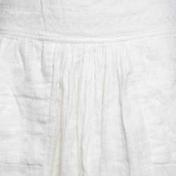 Pre Owned Isabel Marant Etoile White Embroidered Cotton Mini Skirt S
