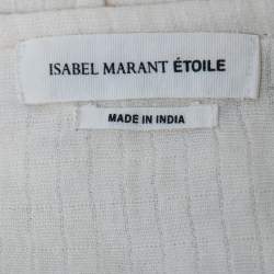 Pre Owned Isabel Marant Etoile Light Cream Cotton Contrast Embroidered Mini Skirt S