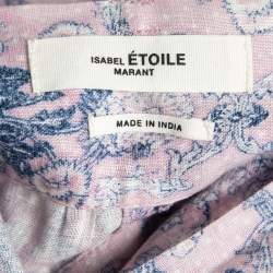 Isabel Marant Etoile Pink Printed Linen Tempster Wrap Skirt L