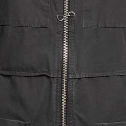 Pre Owned Isabel Marant Etoile Grey Distressed Effect Cotton Zip-Up Jumpsuit S