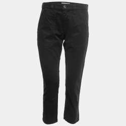 Isabel Marant Etoile Black Cotton Cropped Trousers S