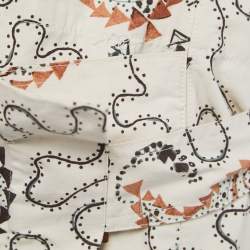 Pre Owned Isabel Marant Etoile Cream Printed Cotton Ruffled Wrap Mini Skirt M