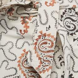 Pre Owned Isabel Marant Etoile Cream Printed Cotton Ruffled Wrap Mini Skirt M