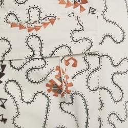 Pre Owned Isabel Marant Etoile Cream Printed Cotton Ruffled Wrap Mini Skirt M