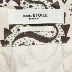Pre Owned Isabel Marant Etoile Cream Printed Cotton Ruffled Wrap Mini Skirt M