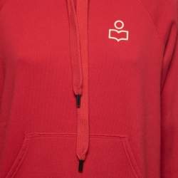 Isabel Marant Etoile Red Jersey Hooded Sweatshirt M