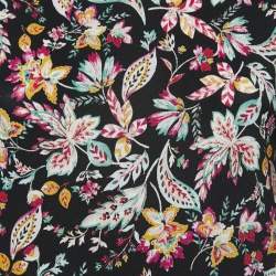 Pre Owned Isabel Marant Etoile Black Floral Printed Jersey High Neck Top M