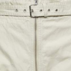 Pre Owned Isabel Marant Etoile Beige Canvas High Waist Belted Shorts M